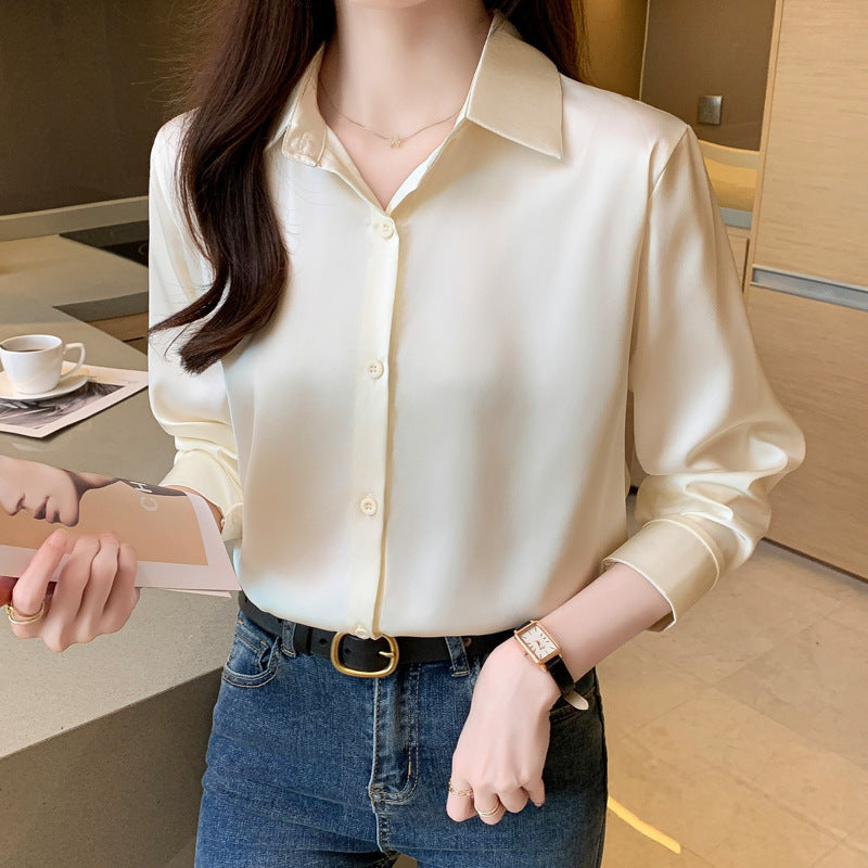 Non-ironing Anti-wrinkle Satin Shirt For Women