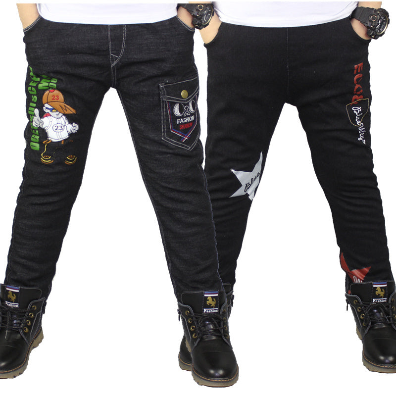 Larger Childrens Loose Stretch Pants Plush Cotton Inclusive Comfort