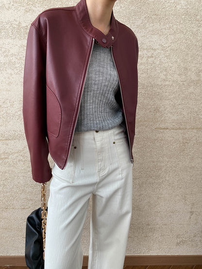 Locomotive Style Stand Collar Temperament Wild Jacket