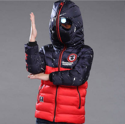The Visual Warmth: Fashion Boys’ Glasses-Hooded Padded Coat