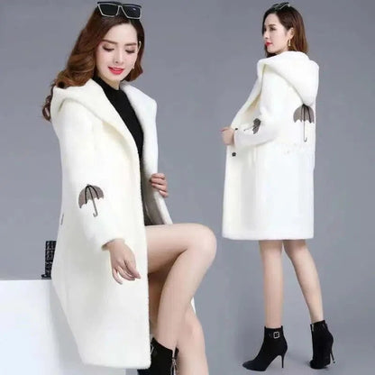 Wool Double-sided Fleece Coat Embroidery Thickening