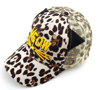 Children's Summer Leopard Print Embroidered Cat Baseball Cap