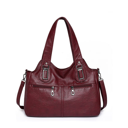 Soft Leather Large Capacity Handbag Fashion Retro Shoulder