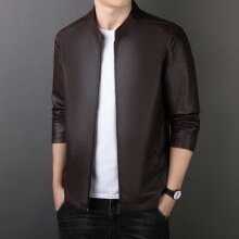 PU Leather Coat Mens Leather Jacket Versatile Premium Finish