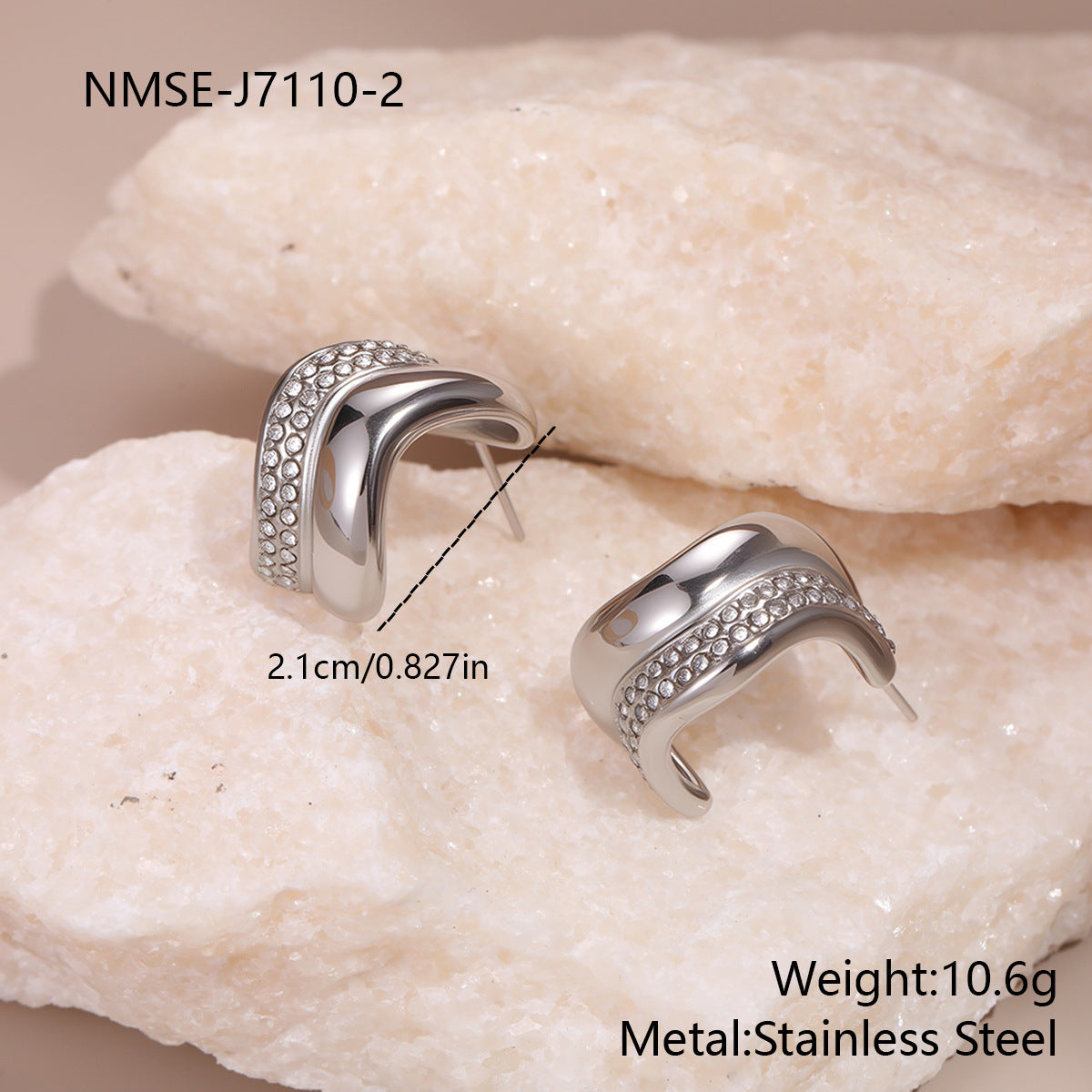 Elegant Geometric Diamond Stud Earrings Light Luxury Design Sense