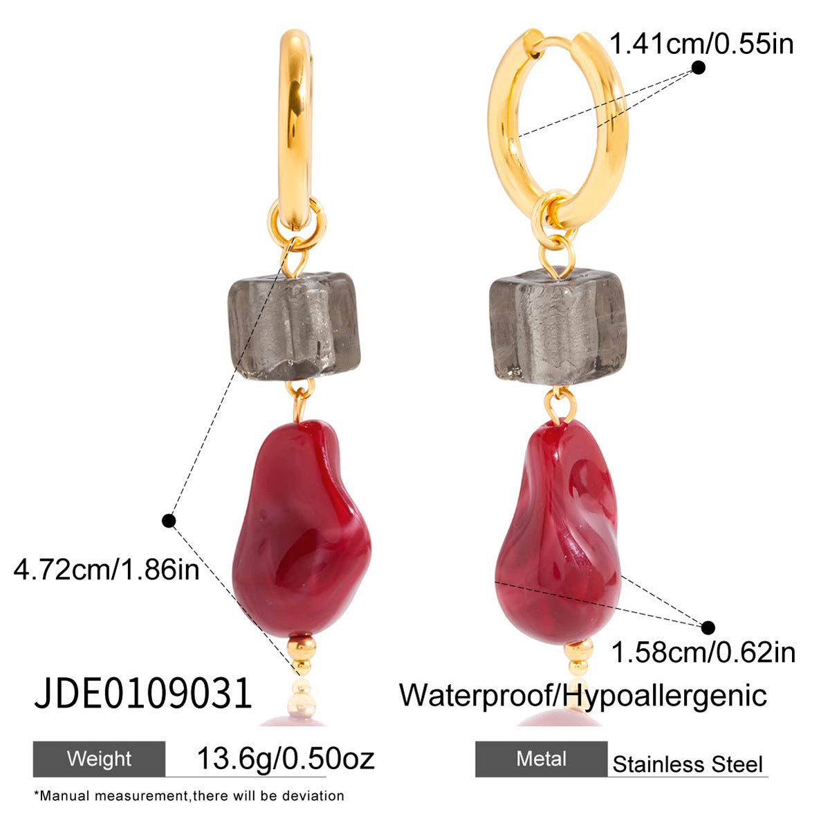 Resin Earrings Light Luxury High-grade Special-interest Design