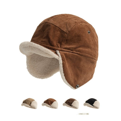 Japanese-style Retro Corduroy Warm Ear Protection Ushanka