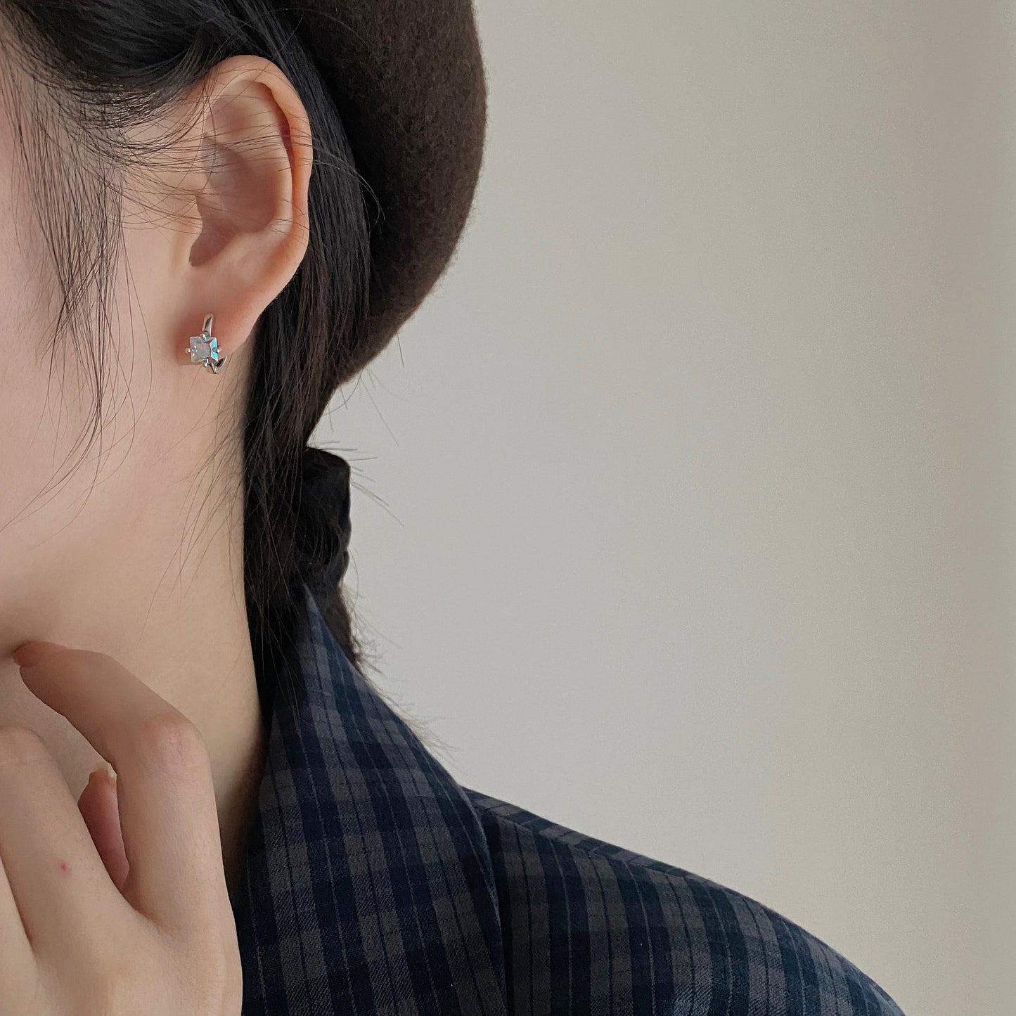 925 Sterling Silver Color Zircon Earrings