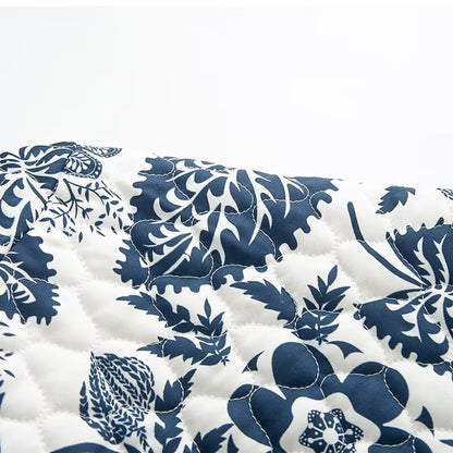 Printed Round Neck Cotton-padded Jacket Long Sleeve Short Jacket