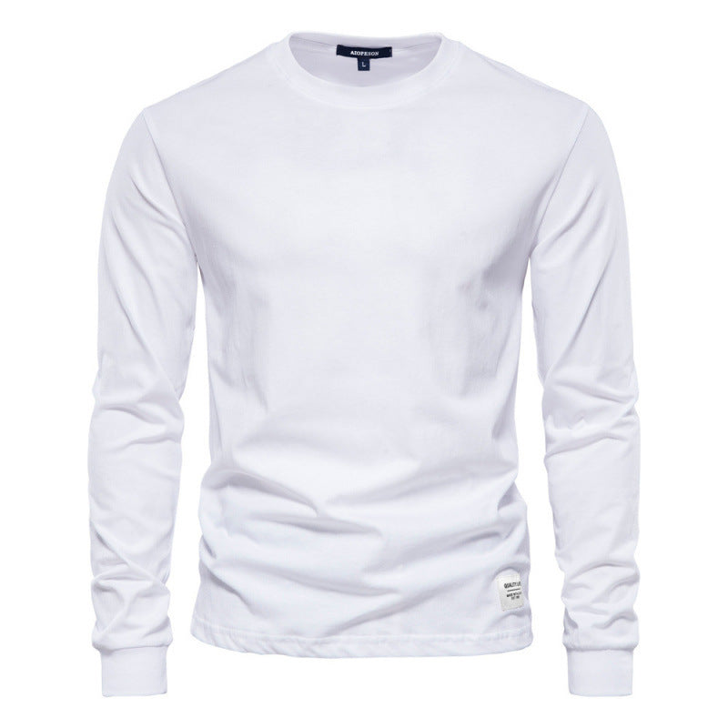 Men's Solid Color Long-sleeved Top High Street