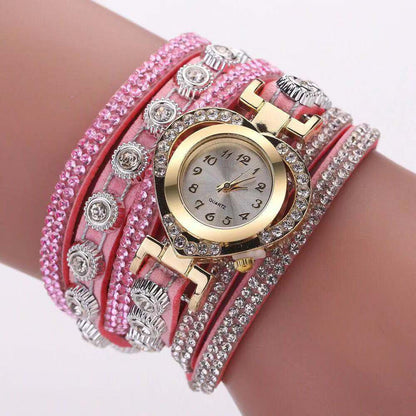 Personality Heart Shape With Diamond Dial Multi-color Bracelet
