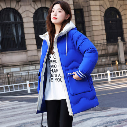 Women's Loose Large Size Mid-length Thickened Cotton-padded Coat