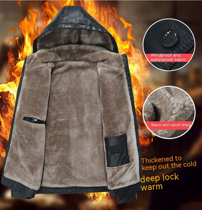 Mens Fashion Casual Zipper Slit Pocket Hooded Turn-Down Collar Coat Urban Edge