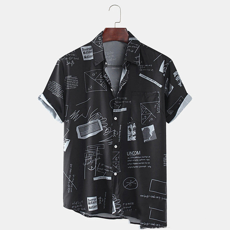 Cotton Linen Hawaiian Printed Cardigan Short Sleeve