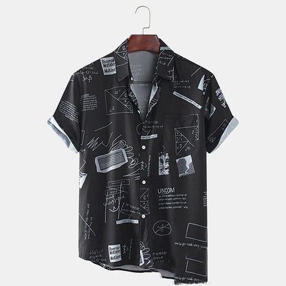 Cotton Linen Hawaiian Printed Cardigan Short Sleeve