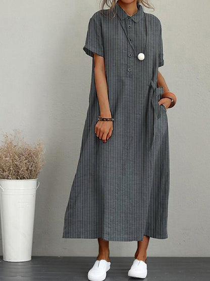 Fashion Ladies Simple Short Sleeve Dress