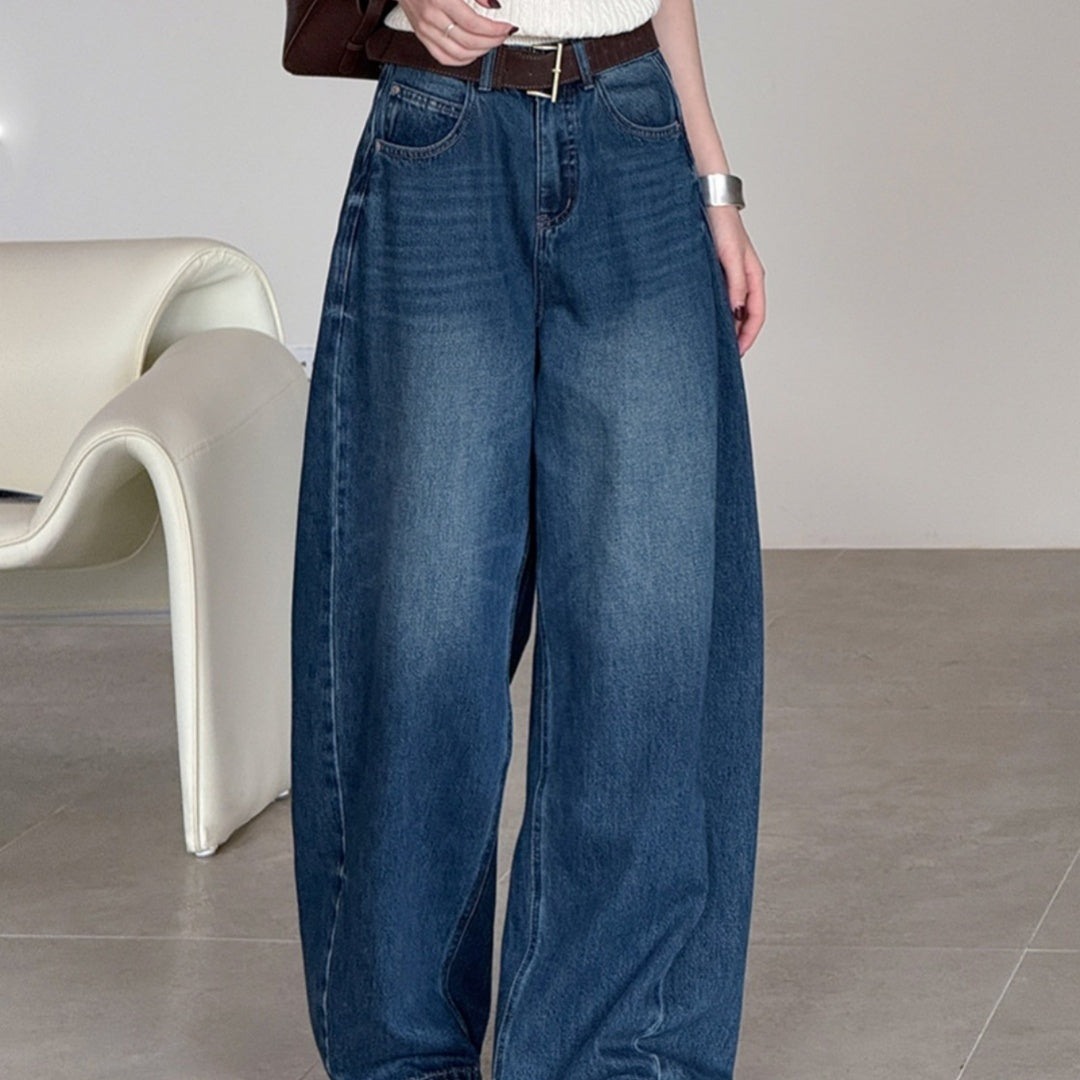 Women's Loose Casual High Waisted Wide Leg Jeans