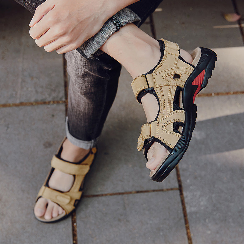 Roman Heritage: Outdoor Leather Roman-Style Sandals