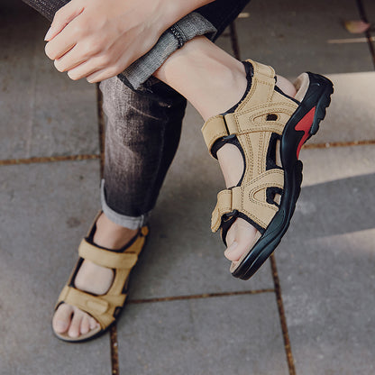 Roman Heritage: Outdoor Leather Roman-Style Sandals