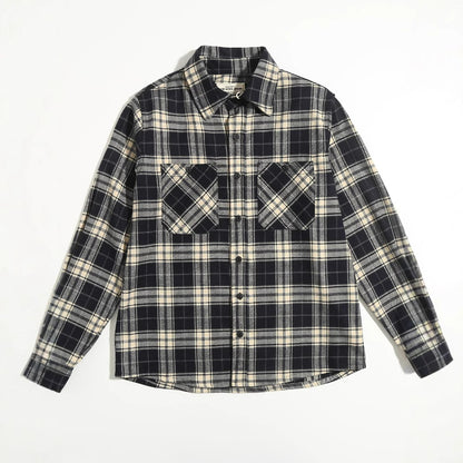 Thickened Double Pocket Overalls Long Sleeve Shirt Men