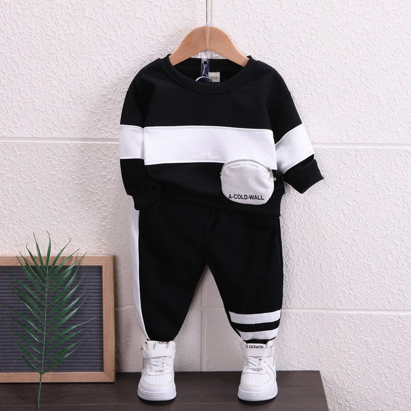The Nursery Motif: Striped Letter-Bag Long Sleeve Baby Top