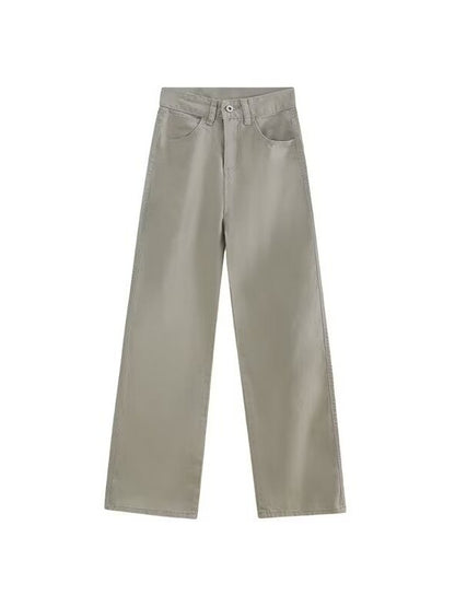 Solid Color Simple Straight Jeans For Women