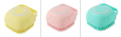 Silicone Pet Bathing & Massage Glove | Shampoo Dispensing Grooming Brush for Dogs & Cats