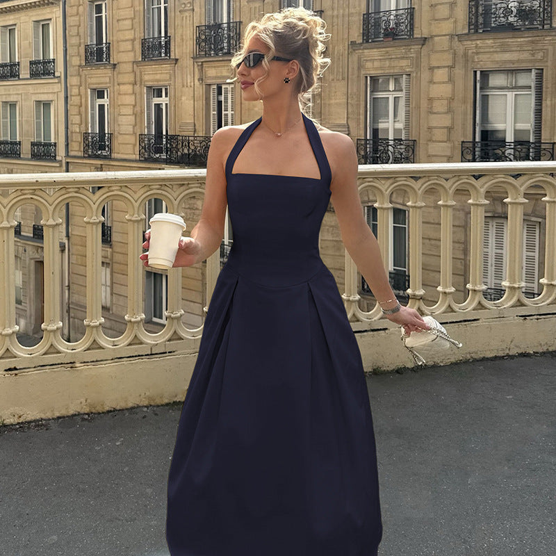 Women's Fashion Sexy Temperament High Waist Halter Tube Top Dress