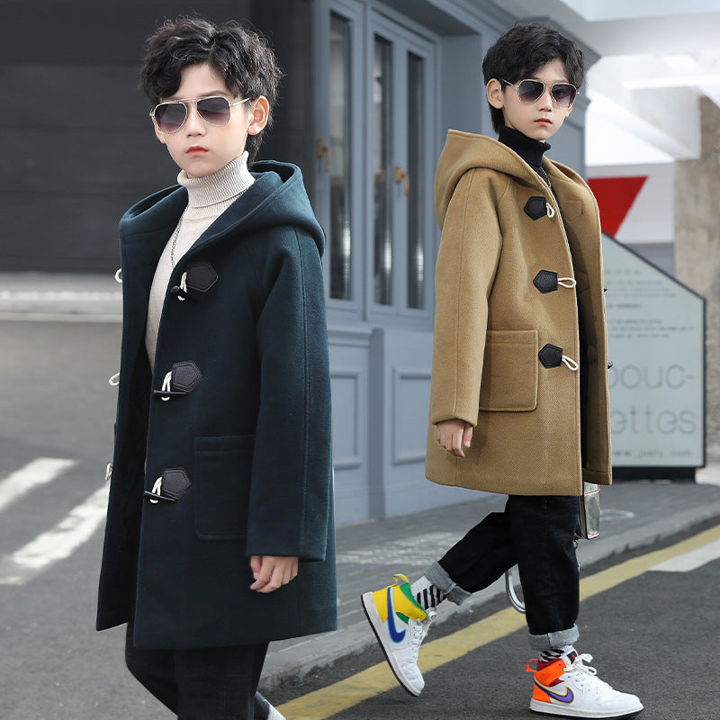 The Woolen Hearth: Thickened Artisan Woolen Coat for Boys