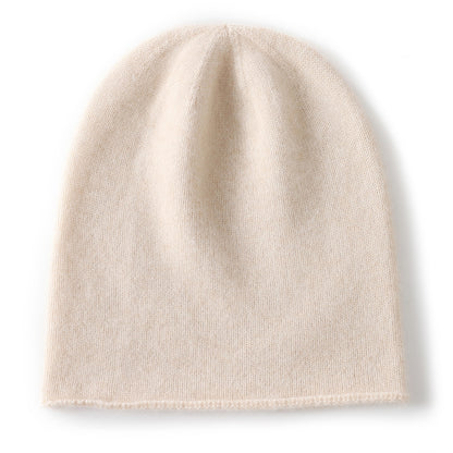 Cashmere Hat For Women Curled Brim Knitted Hat