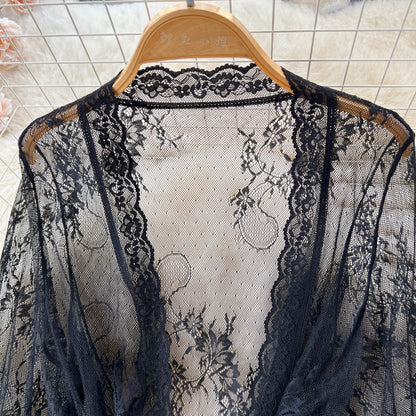 The Lace Cardigan: Women’s Mesh Lace Nightdress