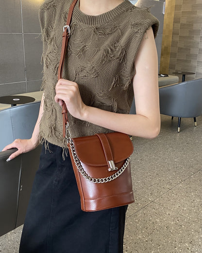 Leather Chain Women's First Layer Leather One-shoulder Crossbody Bag