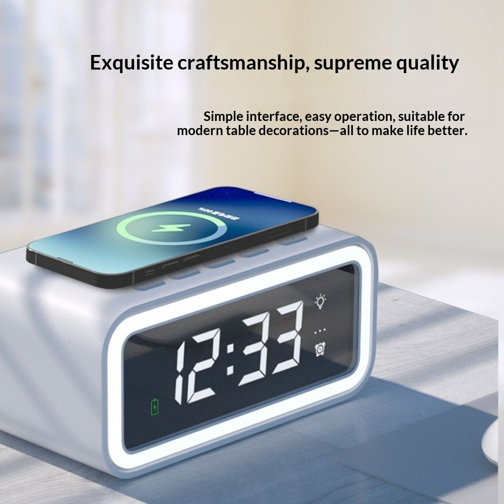 Multi-function Universal Mobile Phone Wireless Charging Electronic Digital Alarm Clock