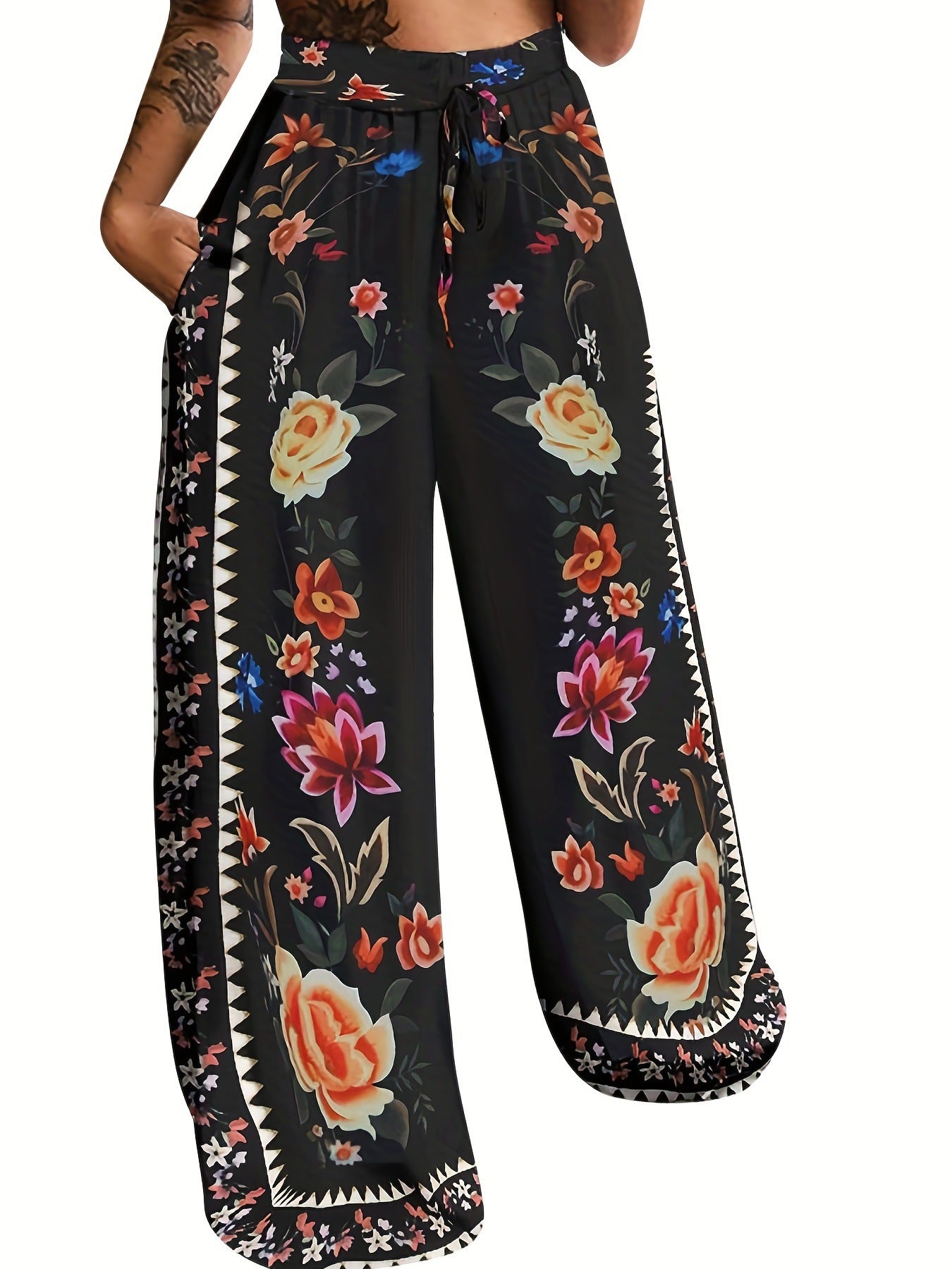 Peacock Positioning Printing Women's Pants
