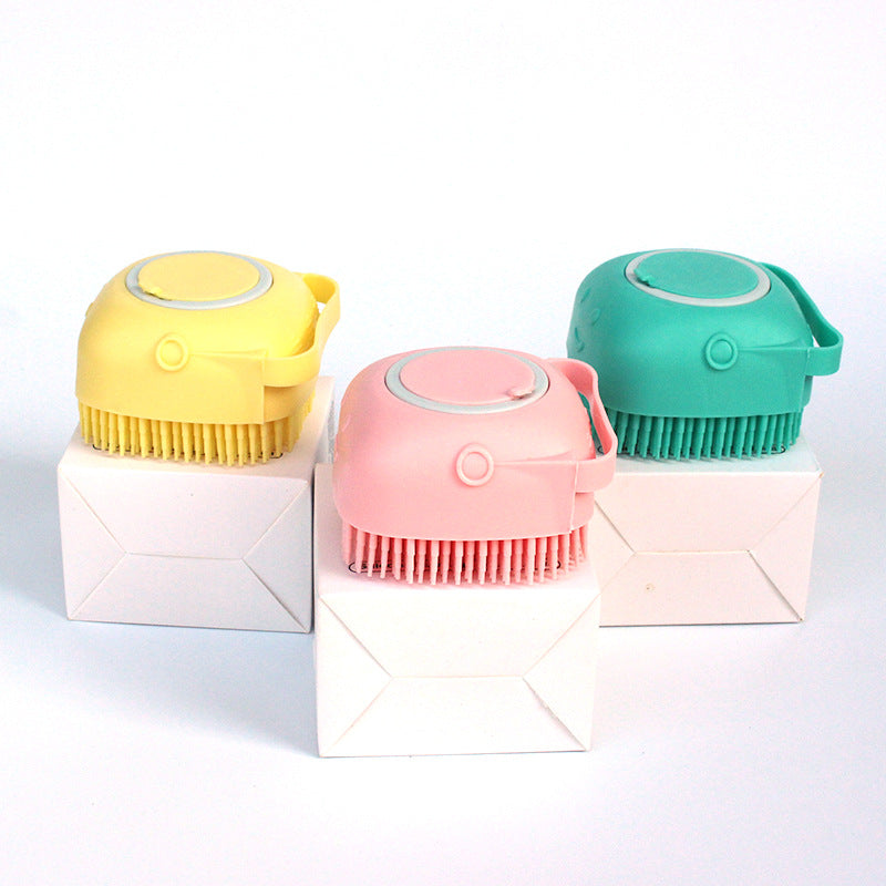 Silicone Pet Bathing & Massage Glove | Shampoo Dispensing Grooming Brush for Dogs & Cats