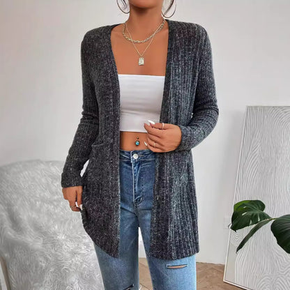 Knitted Cardigan Pocket Long Sleeve Coat Sweater