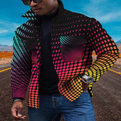 Avant-Garde Color Fade 3D Digital Print Cardigan